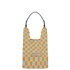 LASTFRAME Women's Ichimatsu Market Bag Small in Sax Blue/Neon Orange