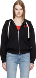 Jil Sander Black Cotton Terry Zip-Up Hoodie