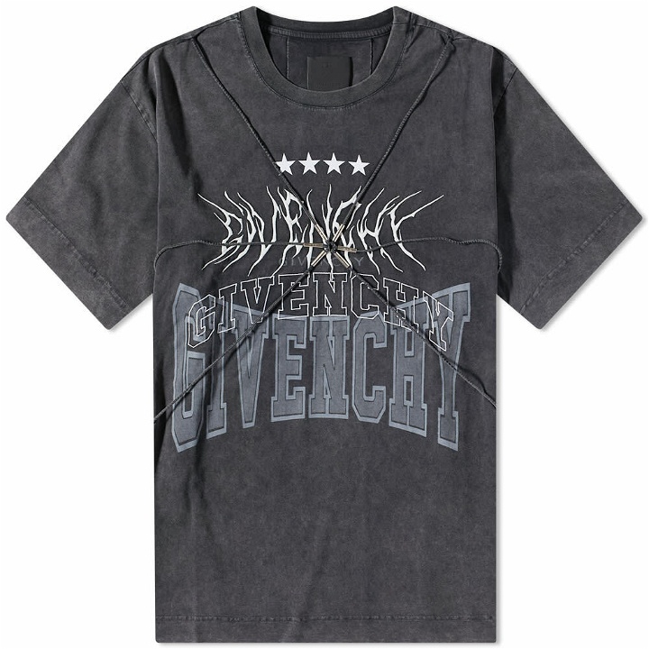 Photo: Givenchy Men's Multi Logo Harness T-Shirt in Grey