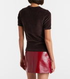 Courrèges Cotton-blend velvet T-shirt