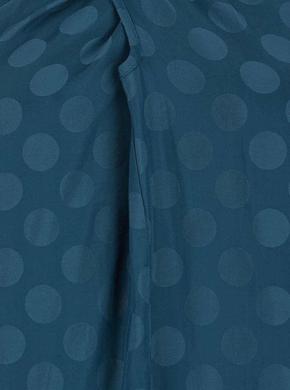 Merci Blue Dress With Neckline On The Front And Polka Dot Motif In Fabric Woman