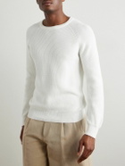 Anderson & Sheppard - Ribbed Cotton Sweater - White