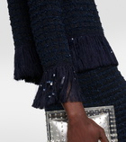 Oscar de la Renta Fringed tweed jacket