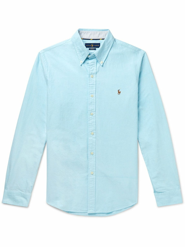 Photo: Polo Ralph Lauren - Slim-Fit Button-Down Collar Cotton Oxford Shirt - Blue