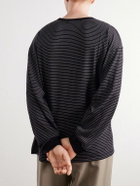 Graphpaper - Striped Wool-Jersey T-Shirt - Black