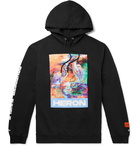 Heron Preston - Embroidered Printed Organic Loopback Cotton-Jersey Hoodie - Black