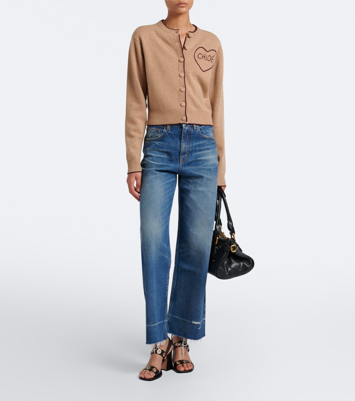 Chloé Logo wool and cashmere cardigan