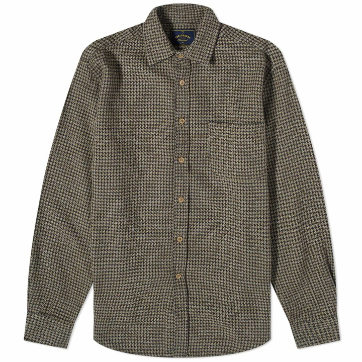 Photo: Portuguese Flannel Men's Abstract Houndstooth Shirt in Charcoal