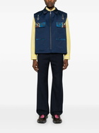 Labrum London Blue Geometric-Print Zip-Up Gilet