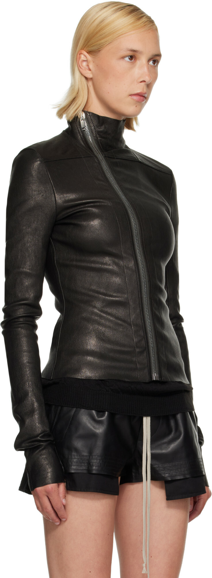 Rick Owens Black Tower Gary Leather Jacket