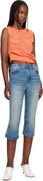 Edward Cuming Blue Knee Jerk Capri Denim Shorts