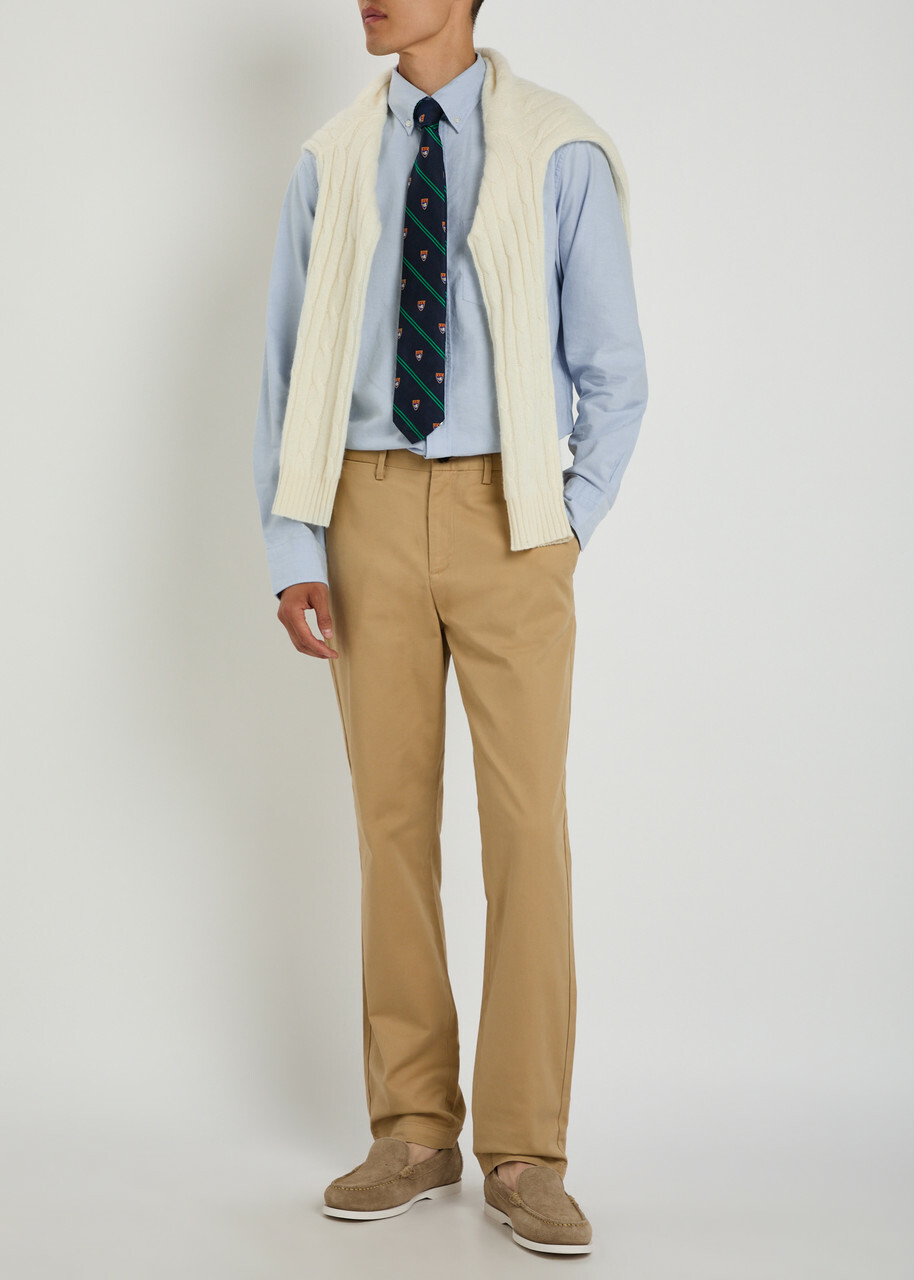 Gant Logo-embroidered Cotton Oxford Shirt Light Blue
