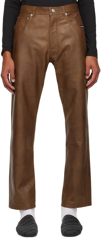 Photo: VTMNTS Brown 5-Pocket Leather Pants