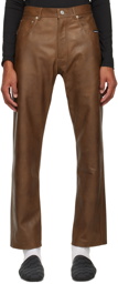 VTMNTS Brown 5-Pocket Leather Pants