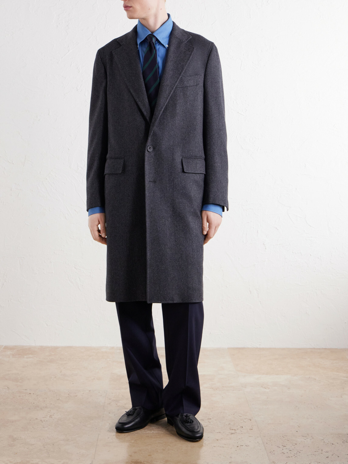 Rubinacci - Herringbone Virgin Wool Coat - Gray