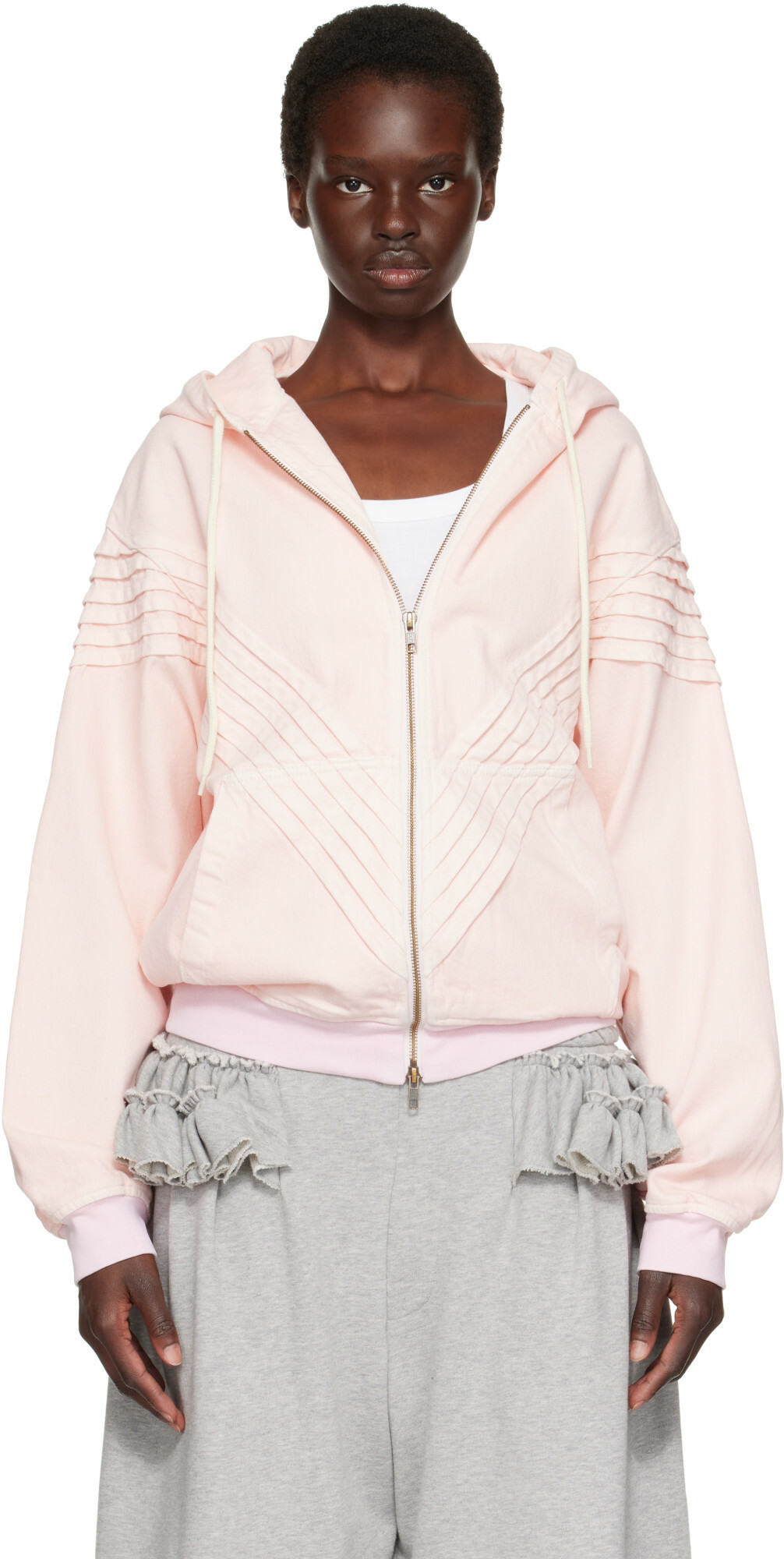Stefan Cooke Pink Chevron Hooded Jacket