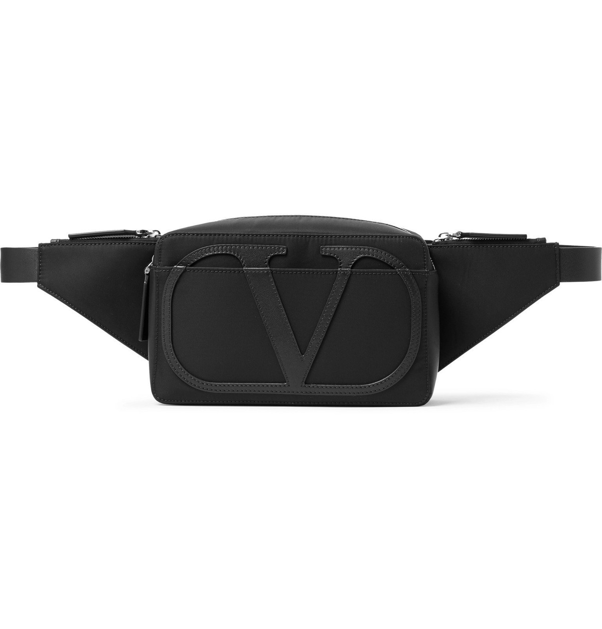 bestille skranke tag Valentino - Valentino Garavani Logo-Detailed Leather-Trimmed Nylon Belt Bag  - Black Valentino Garavani