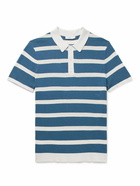 Onia - Striped Cotton Polo Shirt - Blue