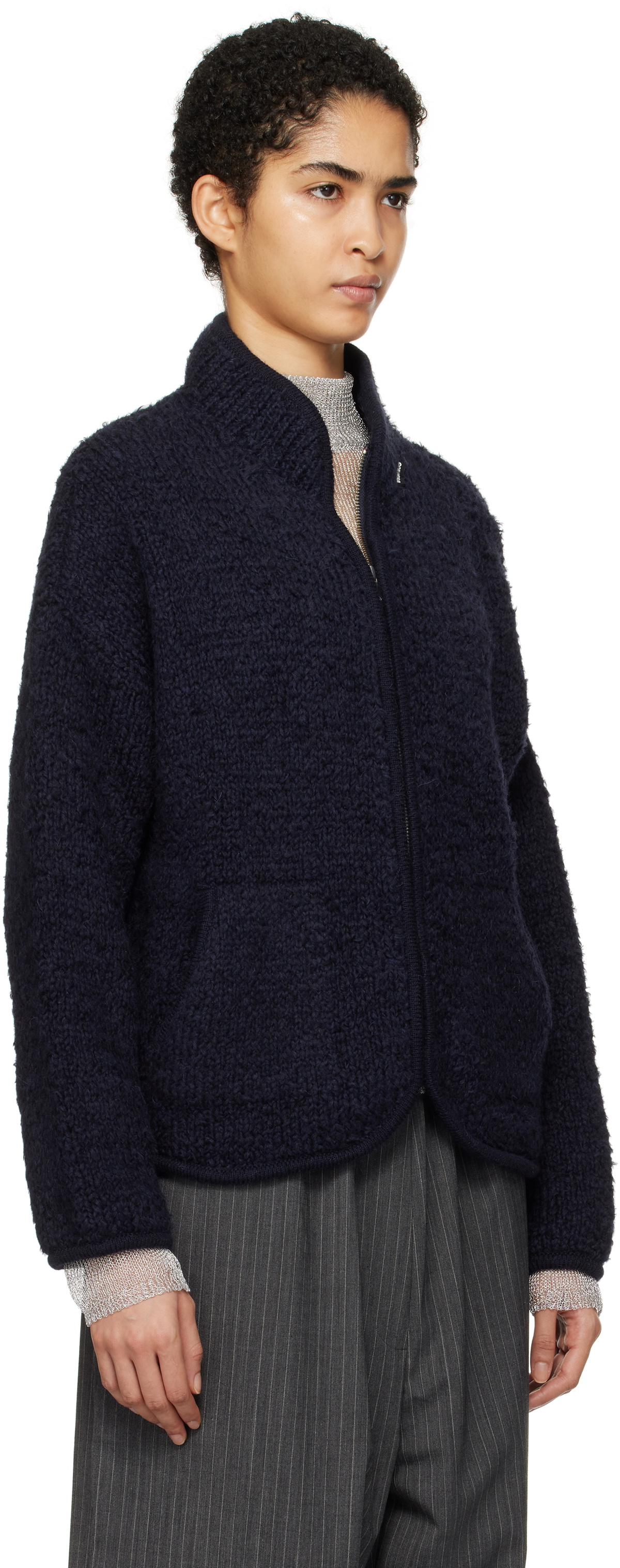 Cordera Cotton Buttoned Top in Navy