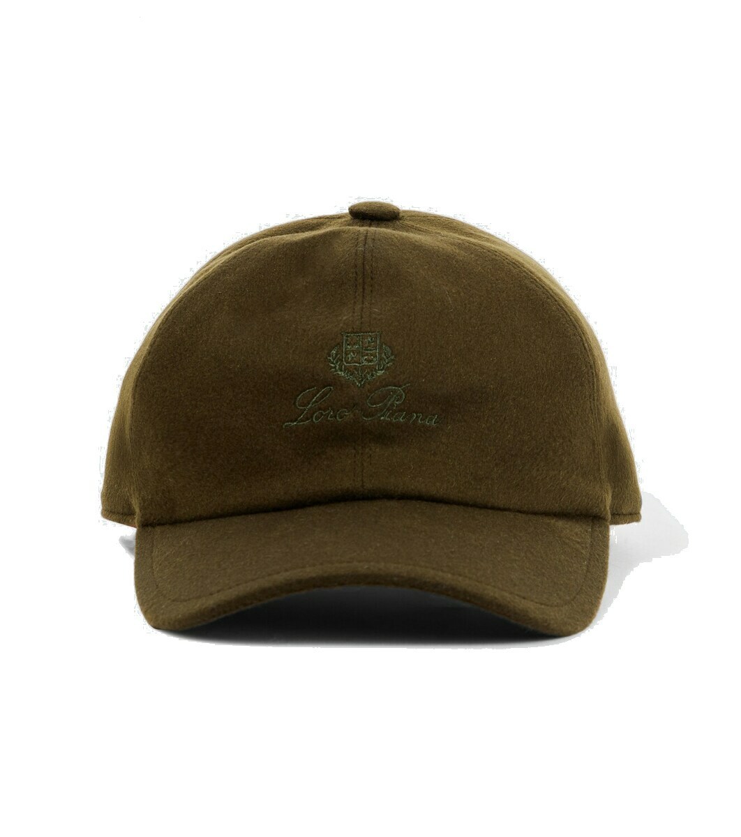 Loro Piana Logo cashmere velvet baseball cap Loro Piana