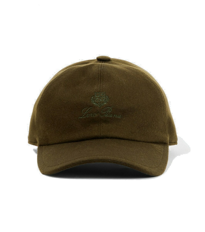 Photo: Loro Piana Logo cashmere velvet baseball cap
