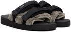 SUICOKE Taupe & Black MOTO-FURab Sandals