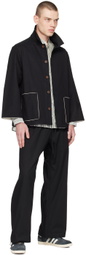 XENIA TELUNTS Black Spread Collar Jacket
