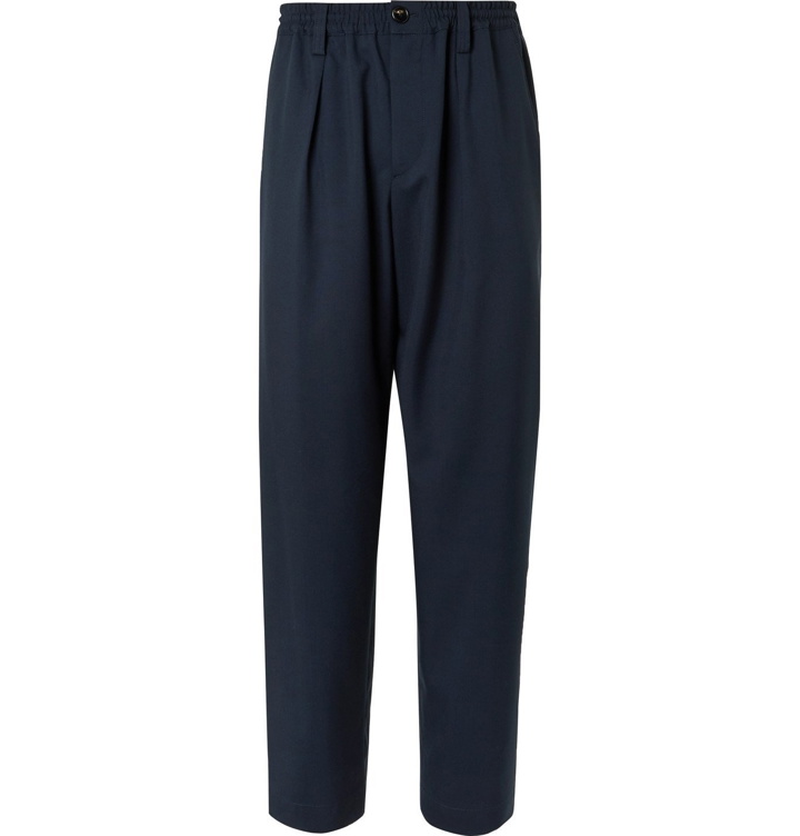 Photo: Marni - Tapered Pleated Virgin Wool Trousers - Blue