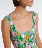 Là Fuori Embellished floral-appliqué minidress