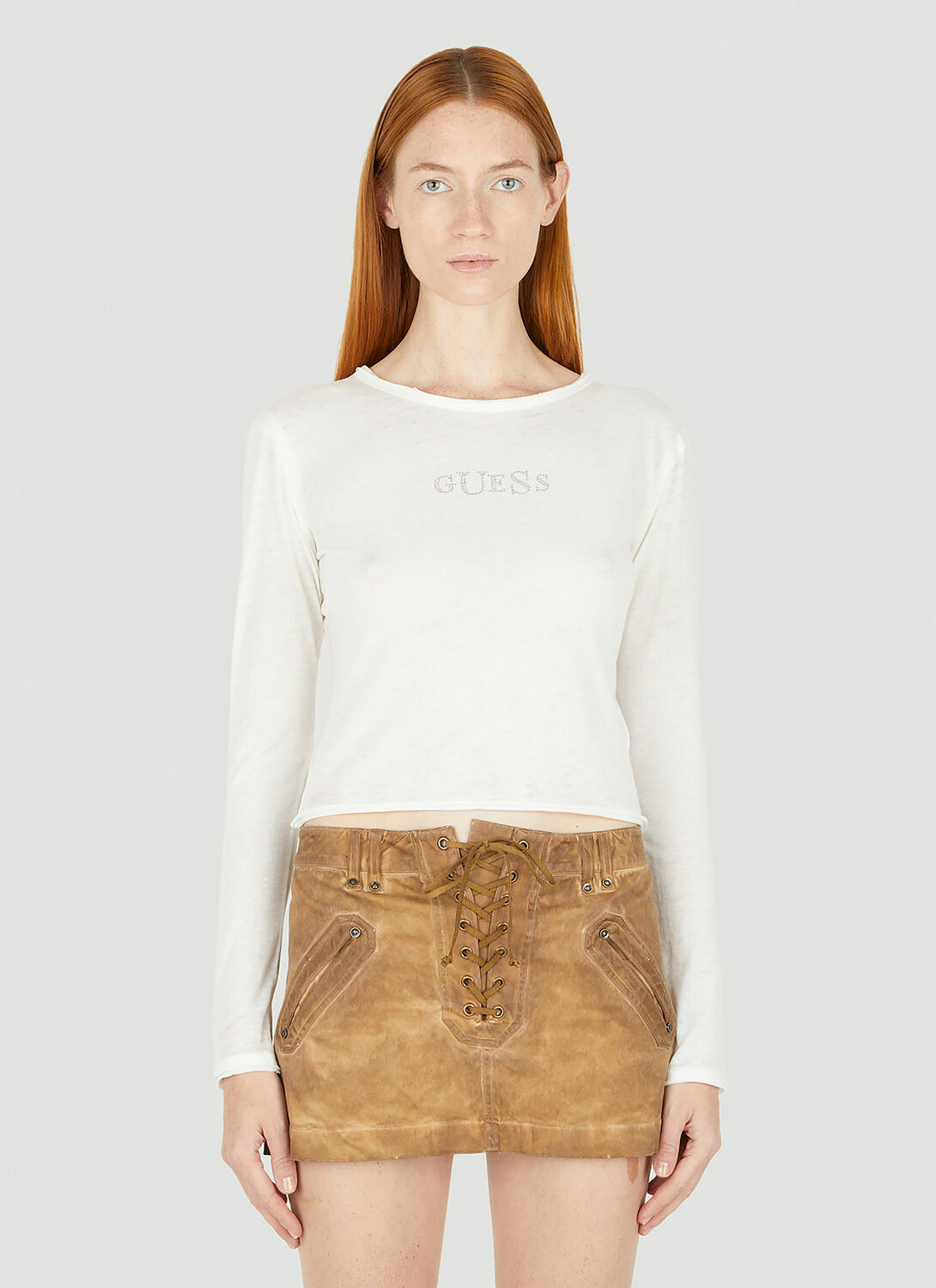 Guess USA Logo Long Sleeve T-Shirt