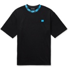ACNE STUDIOS - Logo Jacquard-Trimmed Stretch-Jersey T-Shirt - Black