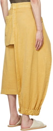132 5. ISSEY MIYAKE Yellow Asymmetrical Trousers