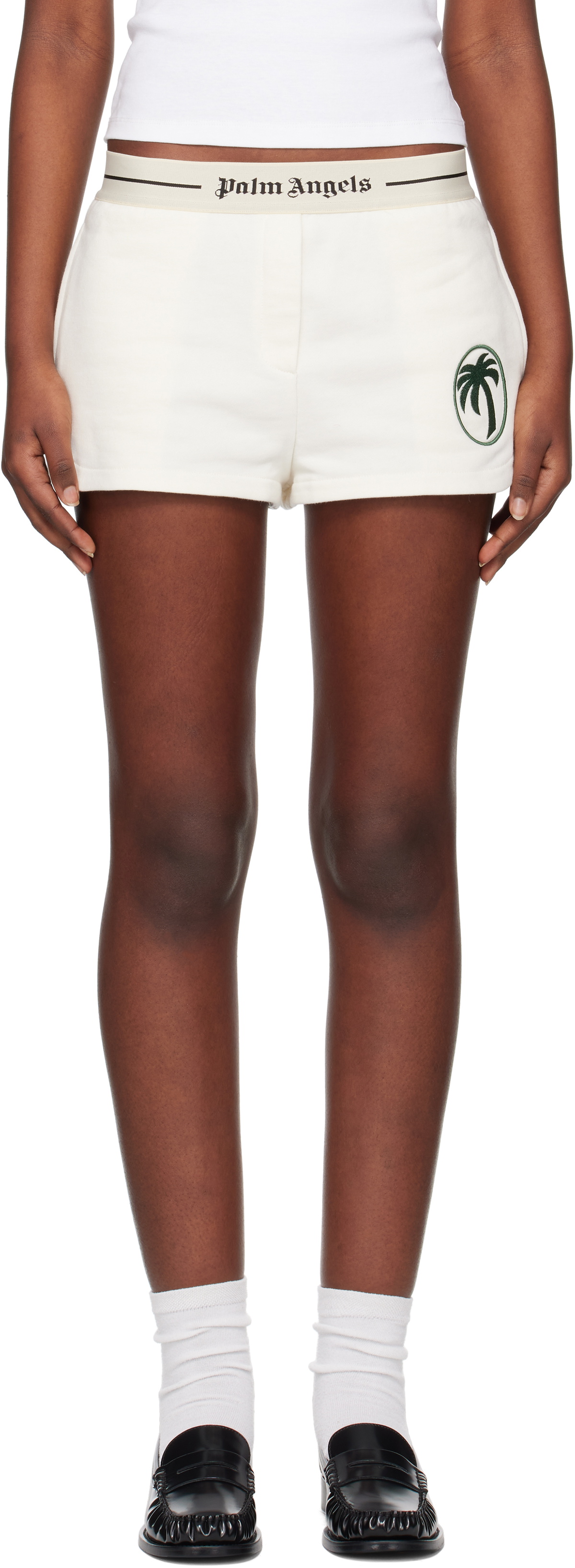 Palm Angels Off-White Oval Palm Sweat Shorts