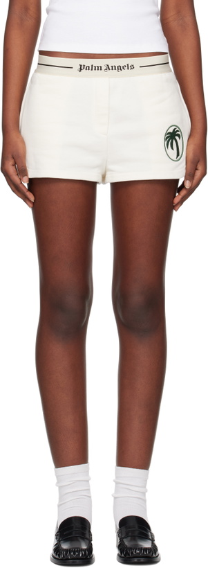 Photo: Palm Angels Off-White Oval Palm Sweat Shorts