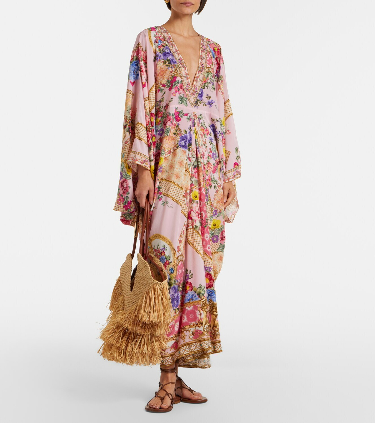 Camilla Floral silk kaftan