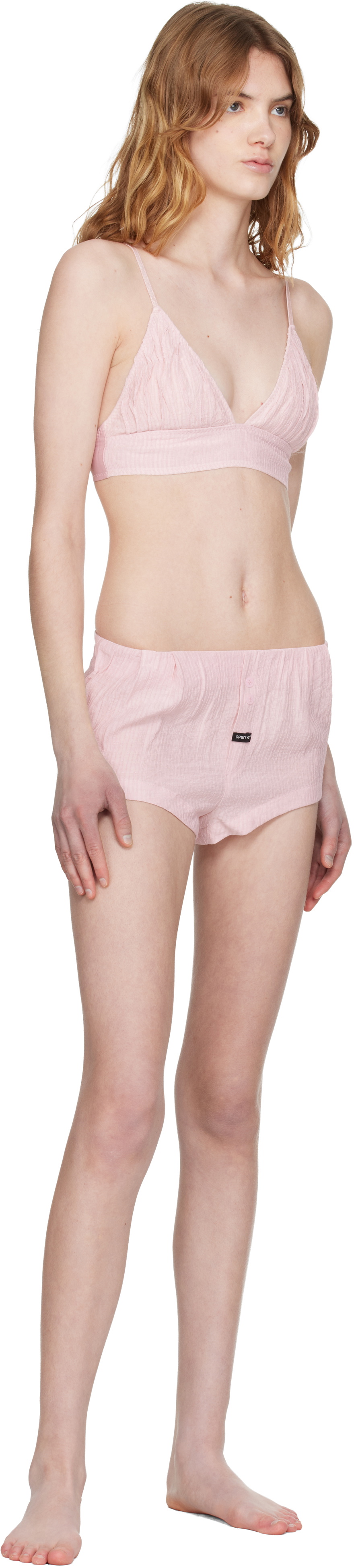 OPEN YY Beige Crinkled Tab Boxer Briefs