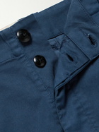 Folk - Assembly Straight-Leg Pleated Cotton-Blend Twill Trousers - Blue