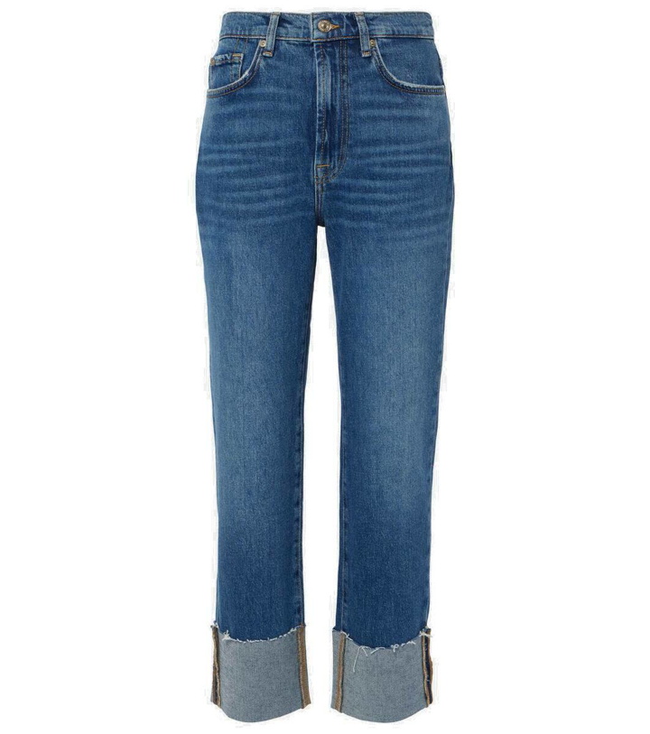 Photo: 7 For All Mankind Logan high-rise cropped slim jeans