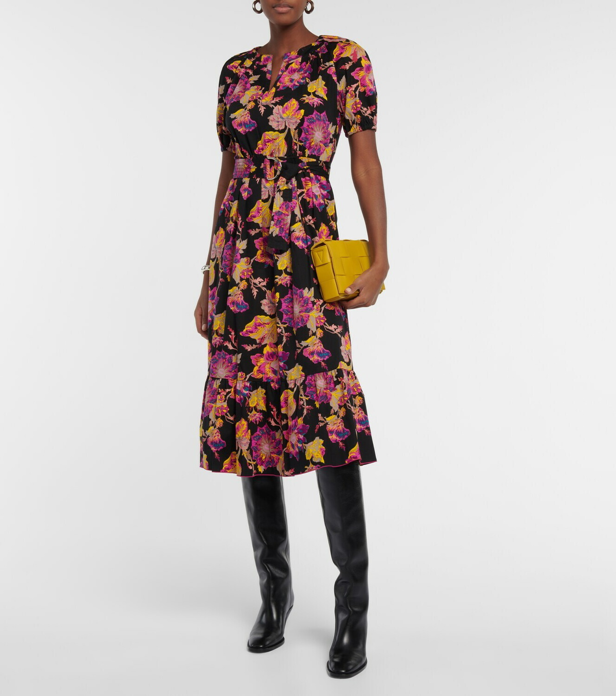 DVF ワンピース Lindy floral cotton midi dress798691 Diane von Furstenberg - Lindy floral cotton midi dress Diane