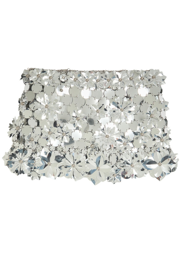 Photo: Rabanne Sequin-embellished Linked Metal Mini Skirt Silver