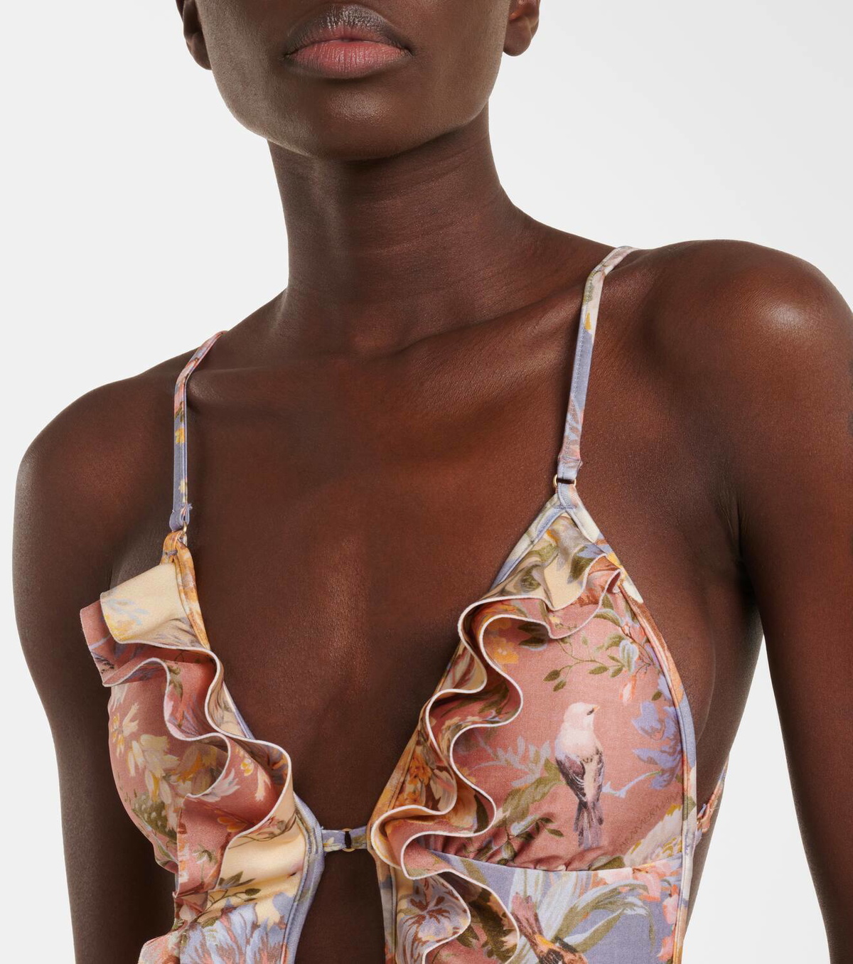 【Zimmermann】Tallow Waterfall ruffled floral swimsuit ZIMMERMANN Tallow Waterfall Ruffled Swimsuit Zimmermann