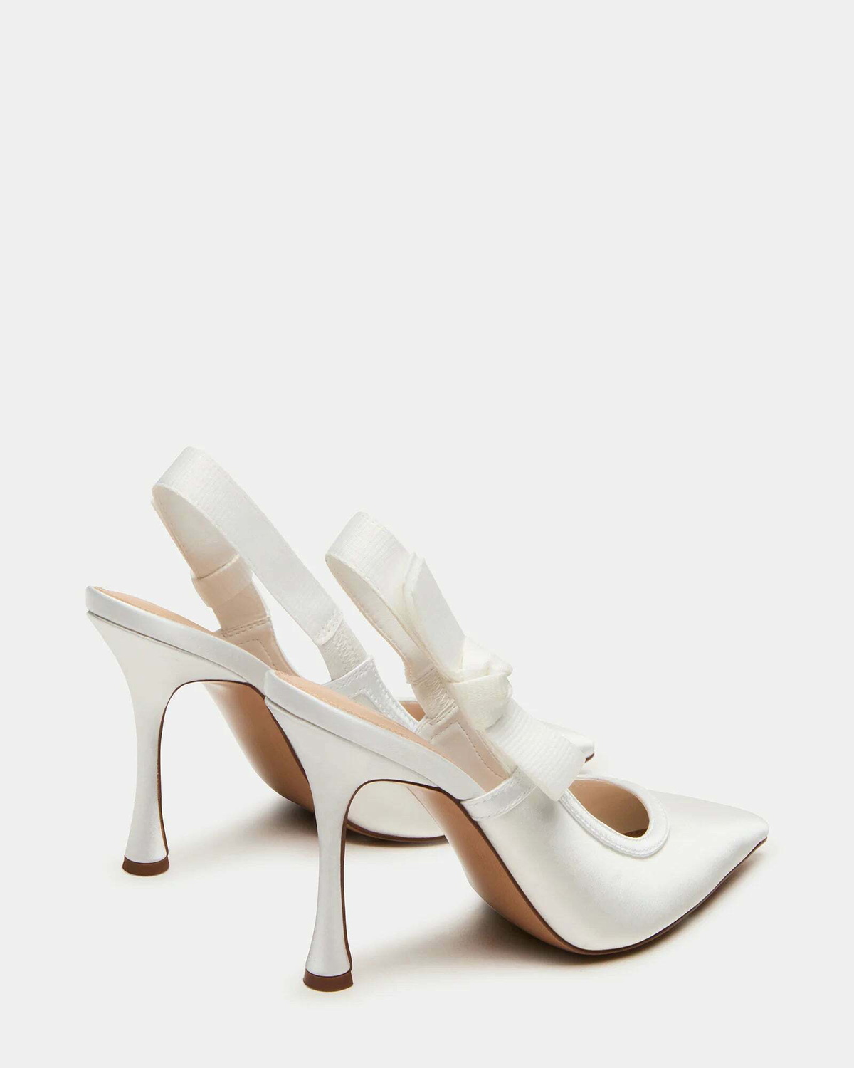 Steve Madden Bri Heels in White Satin