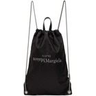 Maison Margiela Black Embroidered Logo Drawstring Backpack