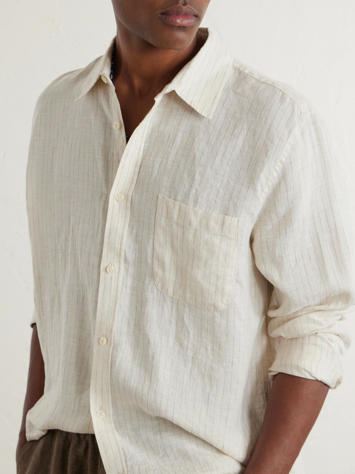 Frescobol Carioca - Telles Striped Linen Shirt - White