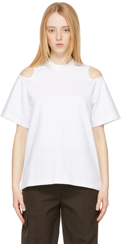 Photo: Victoria Beckham White Cut-Out Detail T-Shirt