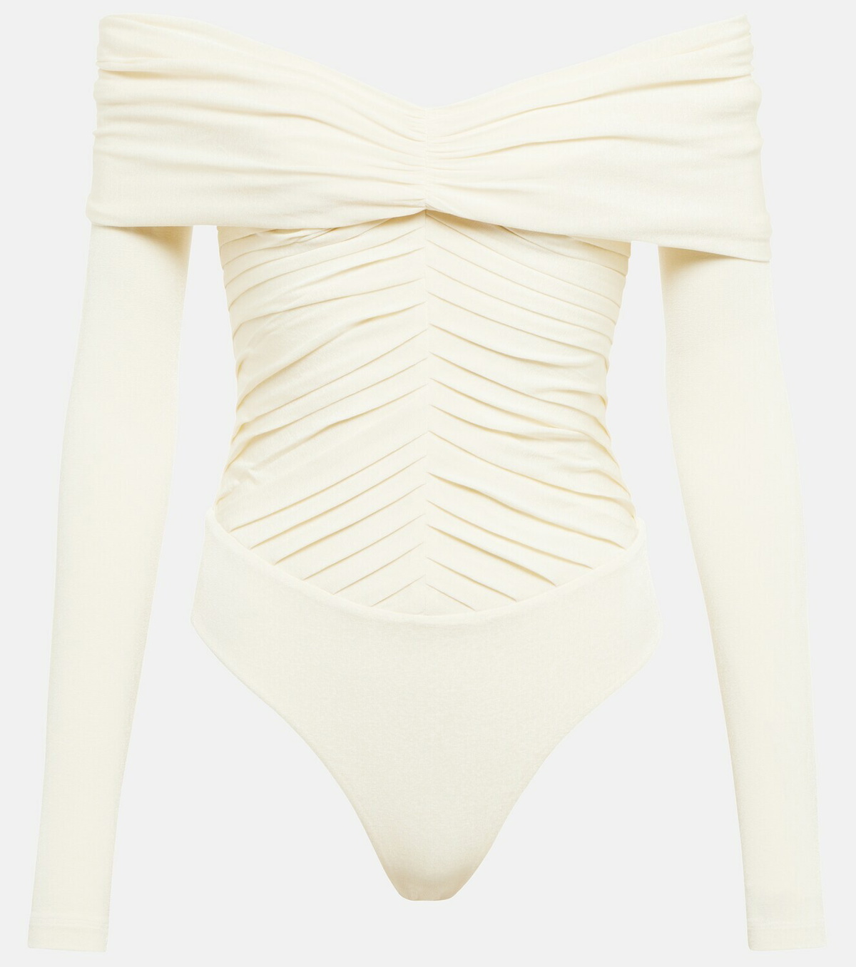 Khaite - Panza off-shoulder crêpe jersey bodysuit