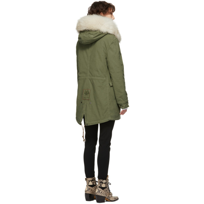 Mr and Mrs Italy Green Midi Canvas Parka