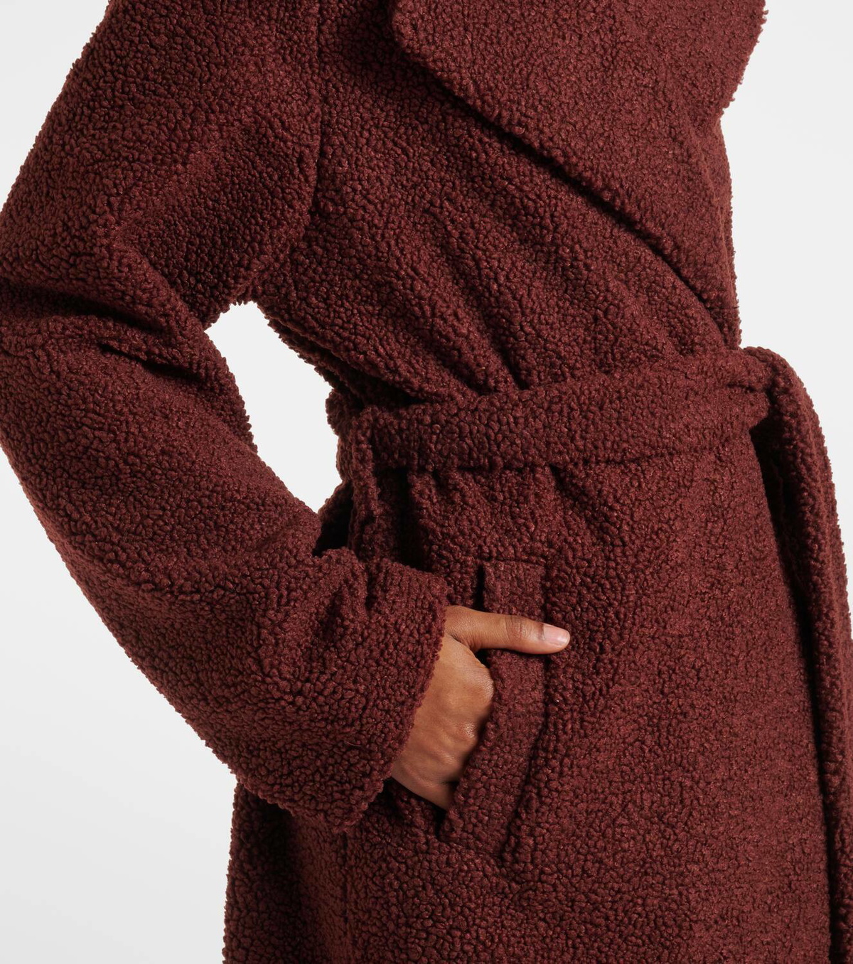 Varley Vermont faux shearling wrap coat