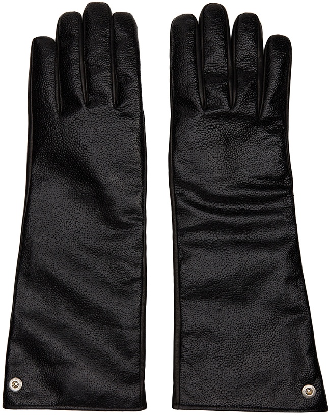 Photo: 1017 ALYX 9SM Black Leather Printed Gloves