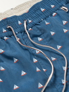 Loro Piana - Mid-Length Printed Swim Shorts - Blue